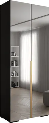 Produktbild von MEBLE KRYSPOL Inova 1 Schrank Spiegel - 236,7x100x47cm - Schwarz Schwarz Gold