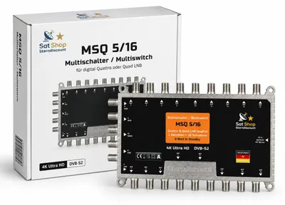 Produktbild von MSQ 5/16 SAT Multischalter für 16 Teilnehmer - Quad & Quattro LNB tauglich - 4K UHD Sky HD+ - 0 Watt Standby - Multiswitch Verteiler