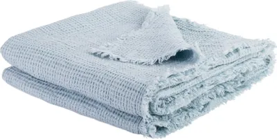 Produktbild von Zoeppritz Leinen-Plaid Honeybee Farbe water Größe 130x180