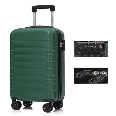 Produktbild von yonsly Premium Reisekoffer TSA-Schloss,YKK-Reißverschluss Hartschalen-Koffer Trolley Kabinenkoffer Rollkoffer Suitcase Handgepäck (Dunkelgrün,M)