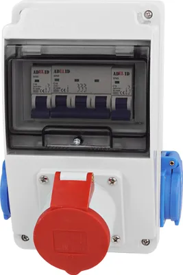 Produktbild von Baustromverteiler Wandverteiler CEE 32A 400V 2x 230V Schuko LS-Schalter Komplett