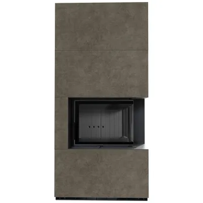 Produktbild von Kaminbausatz KRATKI FLOKI BOX rechts 8 kW Ø 160 Quarzsinter FOKOS PIOKRATKI MBO schwarz Verkleidung