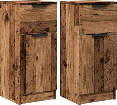 Obrázek produktu pro Příborníky 2 ks old wood 30 x 30 x 70 cm kompozitní dřevo