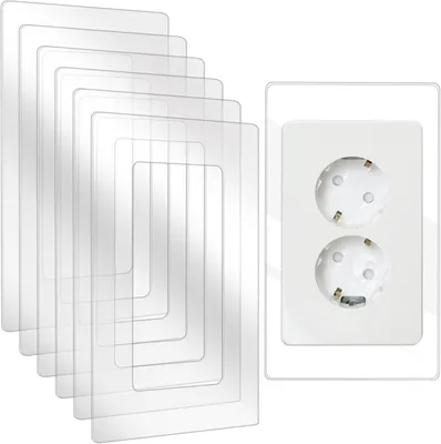 Imagen del producto de Protectores para interruptores y enchufes, 6 unidades, color blanco, para uso en paredes y en el hogar