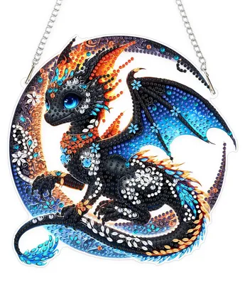5D Diamond Painting Hänger, Drache, DIY Strass Ornament