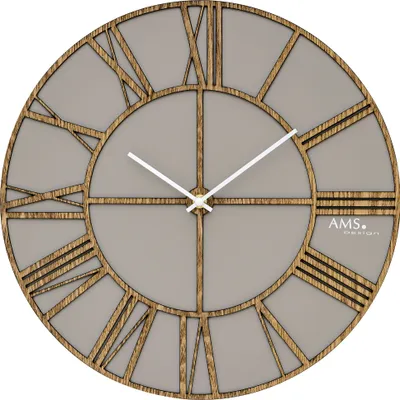 Produktbild von AMS 9635 Wanduhr Quarz analog rund grau