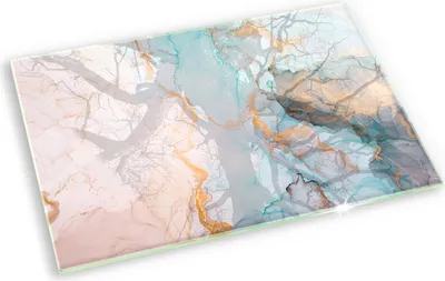 Produktbild von Glas Grabkerzen Untersetzer Motiv Gummifüße - 80x52 cm - Marmorabstraktion