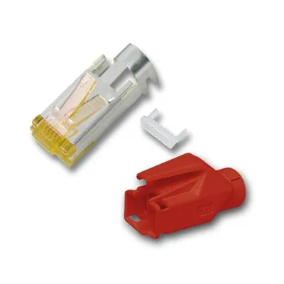 Zdjęcie produktu dla EFB Elektronik H7642.6-100, RJ-45, Czerwony, Męska, Prosty, Cat6a, 100 szt.