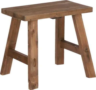 Produktbild von Mica Decorations Bold Hocker aus Holz - L38 x B29 x H34 cm - Recyceltes Holz - Braun