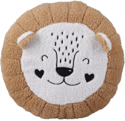 Productafbeelding van Pluche kussen in de vorm van een leeuw, 32 cm, bruin, van H&L