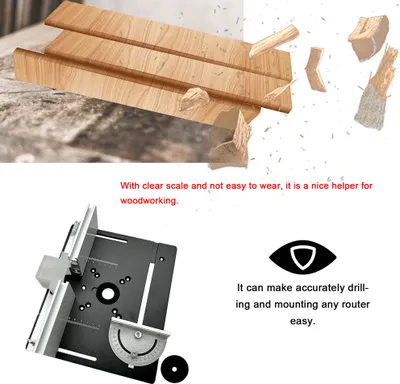 Obrázek produktu pro Sada 3 vložek do stolní frézky Deska z hliníkové slitiny Frézování dřeva Flip Board Ořezávací stroj Gravírování Pomocný nástroj Dřevoobráběcí lavice