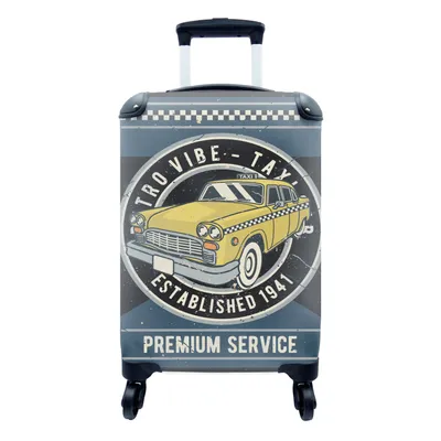 Obrázek produktu pro Kufr Příruční zavazadlo na kolečkách Malý cestovní kufr na 4 kolečkách Vintage - Oldtimer - Auto - Velikost kabiny < 55x40x23 cm a 55x40x20 cm -