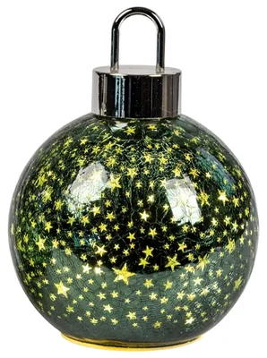 Produktbild von formano LED Deko-Kugel Tannengrün 20 cm mit Timer Weihnachten Weihnachtsdeko