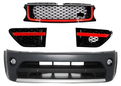 Imagen del producto de Paragolpes delantero para Land Rover Discovery Sport (modelo 2009-2013, L320), tipo rejilla, color  y rojo, estilo Autobiography.