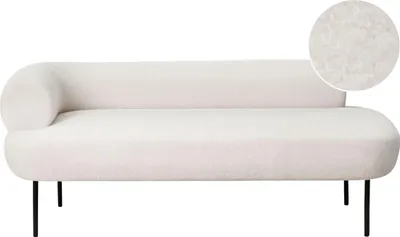 Obrázek produktu pro BELIANI Lenoška krémově bílá buklé čalounění levostranná kovové nohy moderní design obývací pokoj