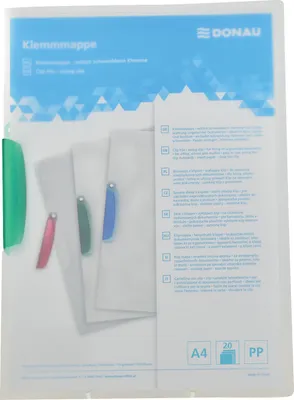 Obrázok produktu pre DONAU 8557190-06 Zakladač s klipom, A4, 40 listov, PP, zelený