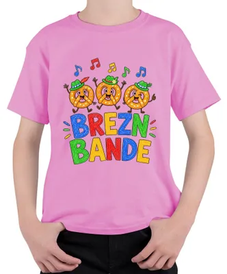 Produktbild von Brezn Bande Bayern lustig Tracht Lederhose Dirndl Kinder T-Shirt, Pink, 104