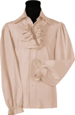 Produktbild von T2964-2200-M ecru-beige Herren Piraten-Barock Rüschenhemd Deluxe Gr.M=50