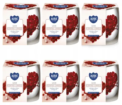 Produktbild von Bispol Aura Duftkerze im Glas Liebe 6er Pack