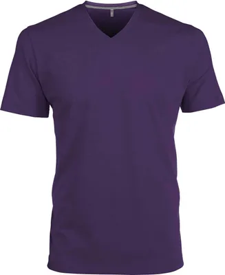 Produktbild von Kariban Herren T-Shirt Kurzarm V-Neck V-Ausschnitt Basic Kurzarmshirt, Größe:4XL, Farbe:Purple