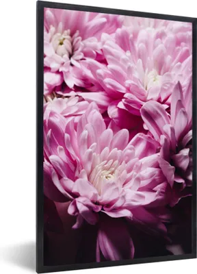 Produktbild von MuchoWow® Gerahmtes Poster Blumen - Rosa - Natur 60x90 cm - Poster mit Schwarzem Bilderrahmen Wandposter Rahmen Foto Bilder - Kunst