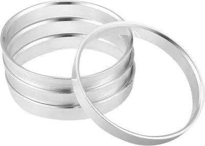 Zdjęcie produktu dla 4 aluminiowe pierścienie centralne o średnicy wewnętrznej 64,1–67,1 mm – akcesoria do felg aluminiowych