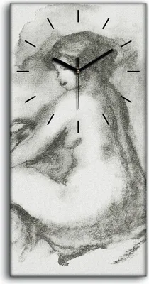 Produktbild von Leinwand Uhr Küche Wohnzimmer Bild 30x60 Zeichnen von Frauen Skizzen Kunst - schwarze Hände