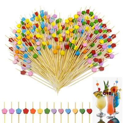 Cocktailspieße 200 Stück, 12 cm, Holz, Herz & Pflaume