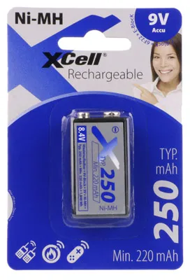 Produktbild von XCell 9VE-Block 6AM6 Ni-MH 250mAh im 1er-Blister