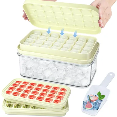 Produktbild von Set mit 2 Eiswürfelformen aus Silikon mit Deckel