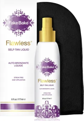Imagen del producto de Fake Bake Slavless, un autobronceador líquido que se aplica con un guante