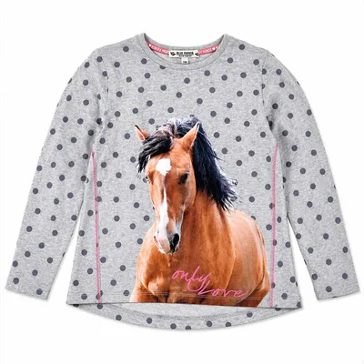 Produktbild von BONDI Mädchen Langarmshirt "Only Love" 36211 | Grey Melange Größe: 122