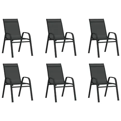 Immagine prodotto di The Living Store Sedie da giardino impilabili 6 pezzi in textilene nero