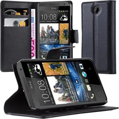 Obrázek produktu pro Cadorabo Case for HTC Desire 300 Protective Case in Black Pouzdro na mobilní telefon s magnetickým zavíráním