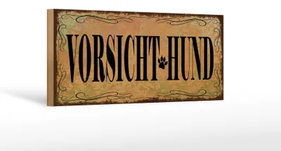 Produktbild von Holzschild Hinweis 27x10cm Vorsicht Hund