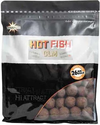 Produktbild von Dynamite Baits Hot Fish & GLM 1kg 26mm Boilies