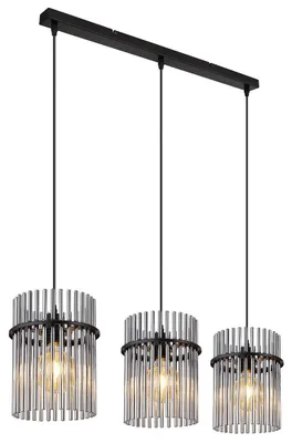 Produktbild von Hängeleuchte, Metall, Glas, rauchfarben, 3 Flammig, H 140 cm