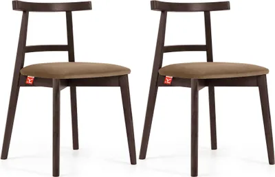 Produktbild von KONSIMO Esstischstühle 2 St "LILIO", Beige, Buchenholz, Vintage, 47x76,5x45cm