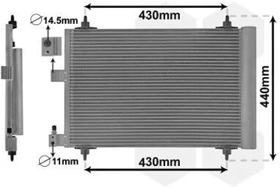 Produktbild von VAN WEZEL 40005193 Kondensator Klimaanlage Klimakondensator passend für PEUGEOT 406 (8B) +Trockner