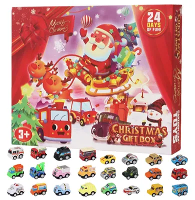 Obrázok produktu pre Vozidlá Hračky Adventný Kalendár 24 Dní Slávnostnej Zábavy Adventný kalendár auto