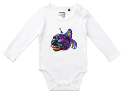 Produktbild von Huuraa Baby Body Mops Colorful 62 White Baumwolle Fairtrade Langarmbody Geschenkidee