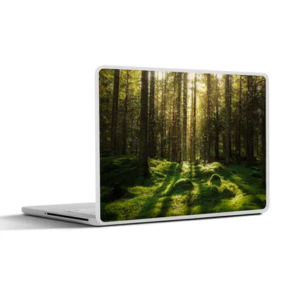 Produktbild von MuchoWow® Laptop Aufkleber Sticker Cover Bäume - Wald - Moos - Pflanzen - Sonne - Natur 36.5x27.5 cm - Laptop-Sticker