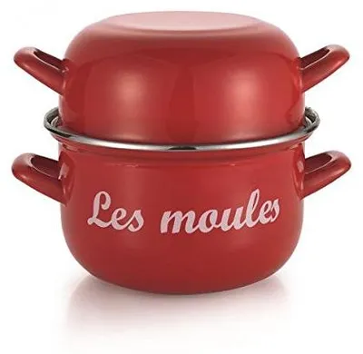 Imagen del producto de Baumalu Marmite, olla con tapa, esmaltada, diámetro de 18 cm, apta para cocinas de inducción