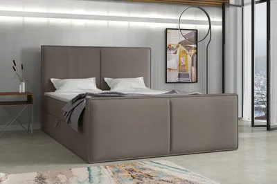 Produktbild von Emoebel24 Boxspringbett mit Topper und Bettkasten, Polsterbett, Doppelbett, Bett 180x200 cm Calipso Kaffeefarbe