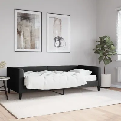 Produktbild von Tagesbett mit Matratze Schwarz 90x200 cm Stoff