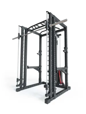 Produktbild von ATLETICA R7-Daemon Power Rack | 200cm Höhe | Mit Steckgewichten und Smith Machine | Smith kann optional vor oder hinter dem Rack angebracht werden