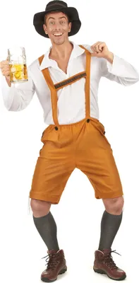 Zdjęcie produktu dla Bawarski strój lederhosen dla mężczyzn jasnobrązowy M