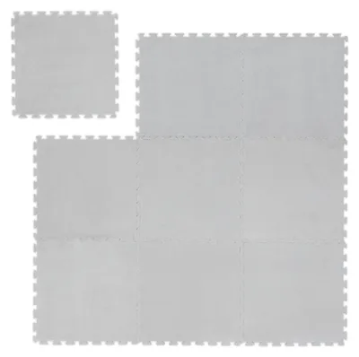 Zdjęcie produktu dla Relaxdays – miękki dywanik z puzzli, 9 mat ochronnych do salonu, każda o wymiarach 30 x 30 cm, z tworzywa EVA i poliestru, maty łączone, kolor szary