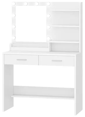 Image de Table de maquillage - Table à maquillage - Meuble de coiffure - Table de beauté - Meuble de beauté - Avec miroir et éclairage LED