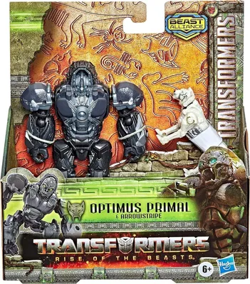 Produktbild von Transformers: Aufstieg der Bestien Beast Weaponizers Optimus Primal und Arrowstripe, Spielfigur
